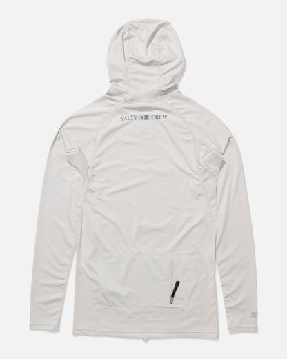 APEX HOOD SURF RASHGUARD - Light Grey | Salty Crew Premium