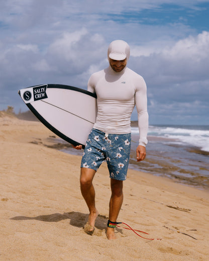 APEX HOOD SURF RASHGUARD - Light Grey | Salty Crew Premium