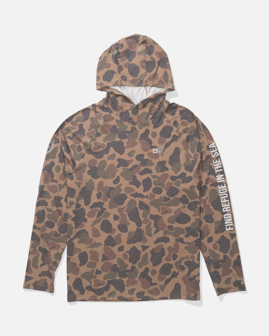 MARINER LITE UV HOOD - Tan Camo | Salty Crew Premium