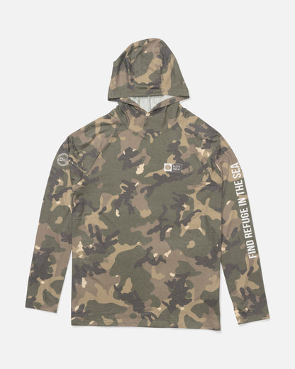 MARINER LITE UV HOOD - Green Camo | Salty Crew Premium