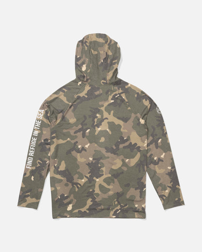MARINER LITE UV HOOD - Green Camo | Salty Crew Premium