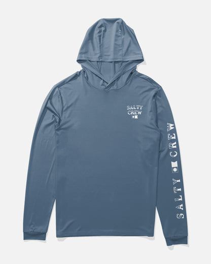 ON BOARD HOOD SUNSHIRT - Captains Blue | Salty Crew Premium