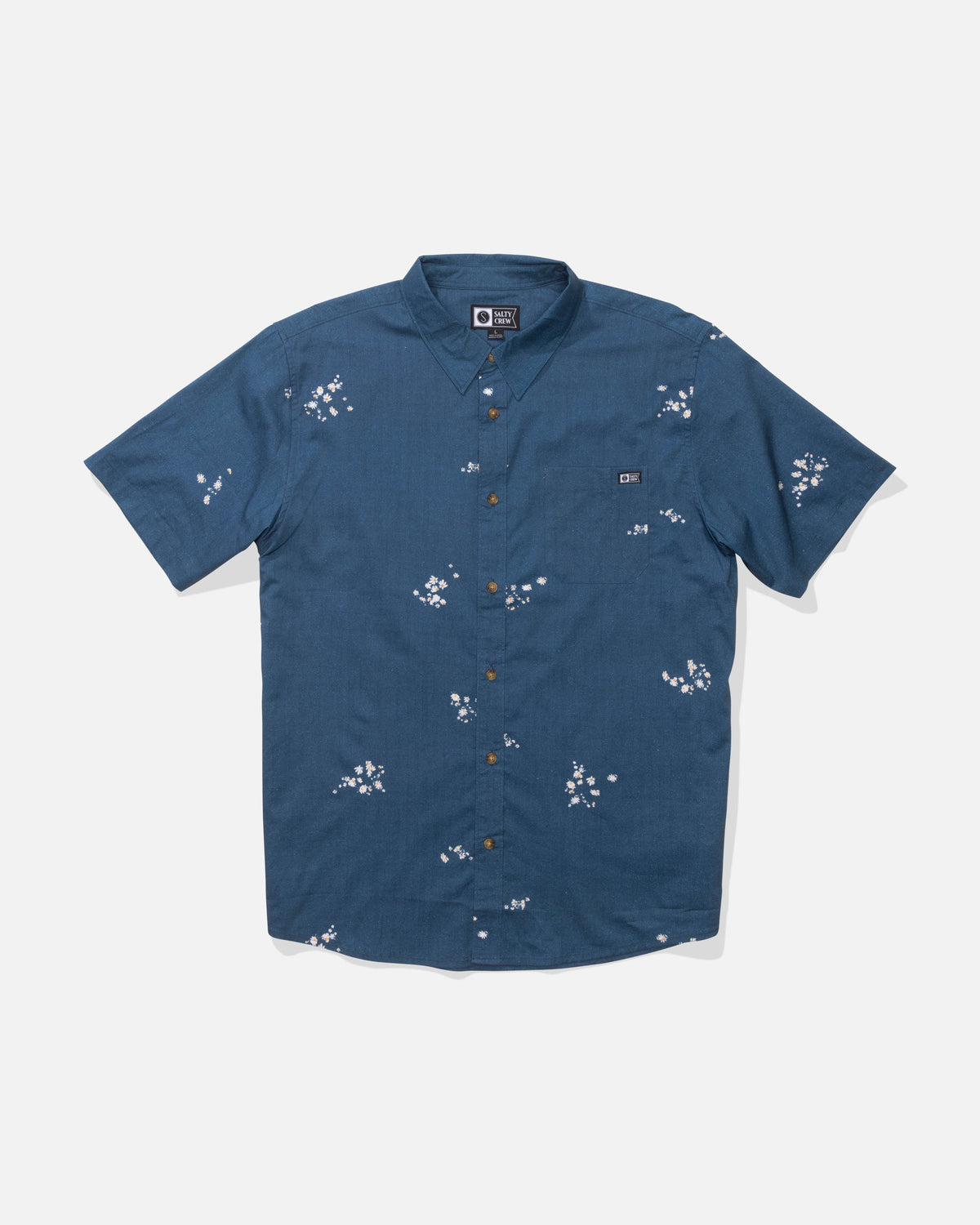 CREW SS BUTTON UP - Mid Blue | Salty Crew Premium