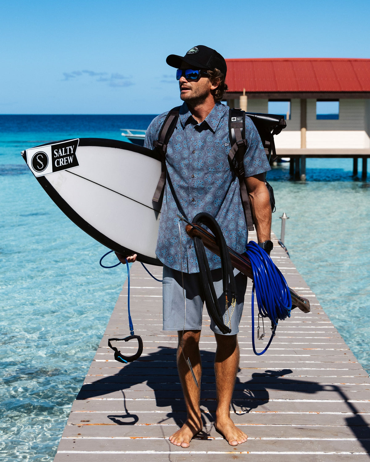 DRIFTER UV BUTTON UP - Monument | Salty Crew Premium