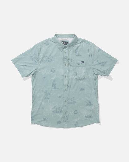 FLAGSHIP UV BUTTON UP - Jade | Salty Crew Premium