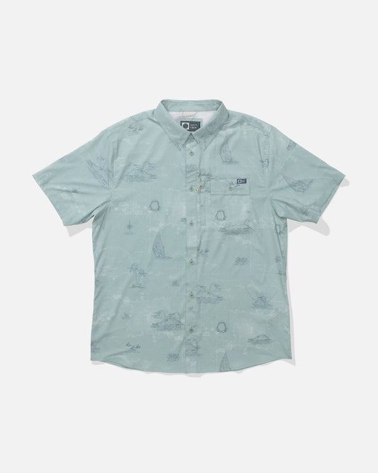FLAGSHIP UV BUTTON UP - Jade | Salty Crew Premium