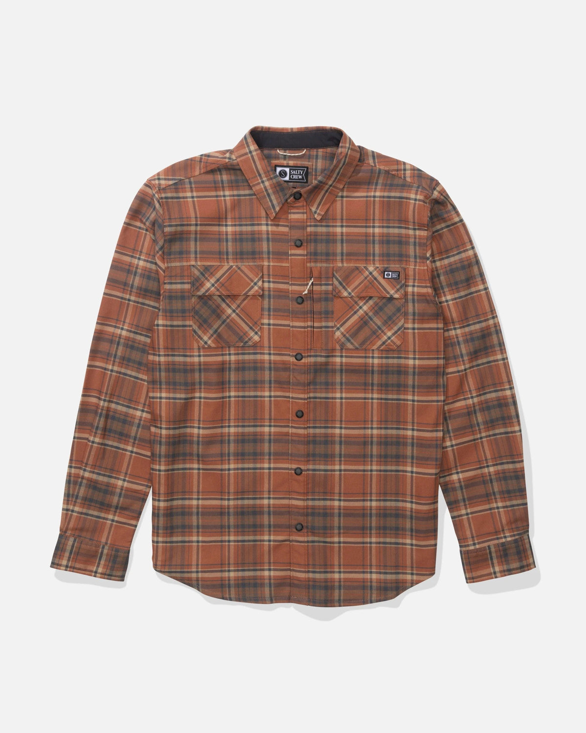 FATHOM LS TECH FLANNEL - Russet | Salty Crew Premium