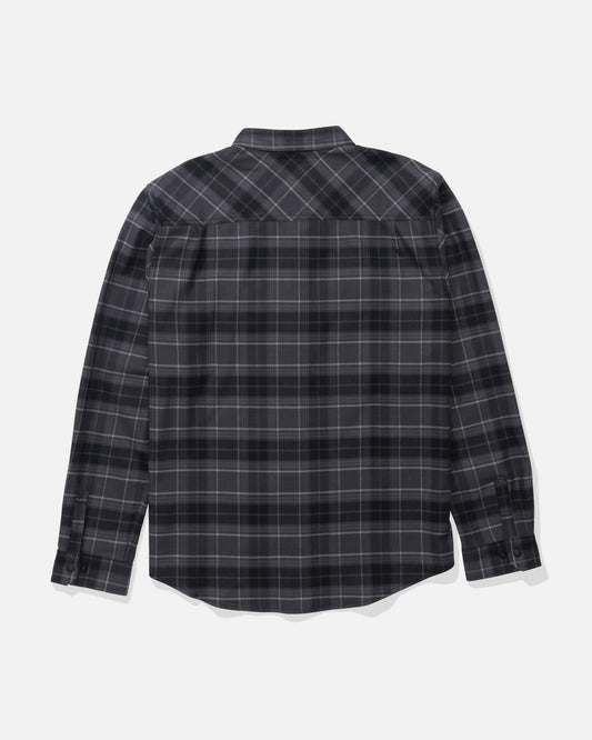 FATHOM LS TECH FLANNEL - Black Grey | Salty Crew Premium