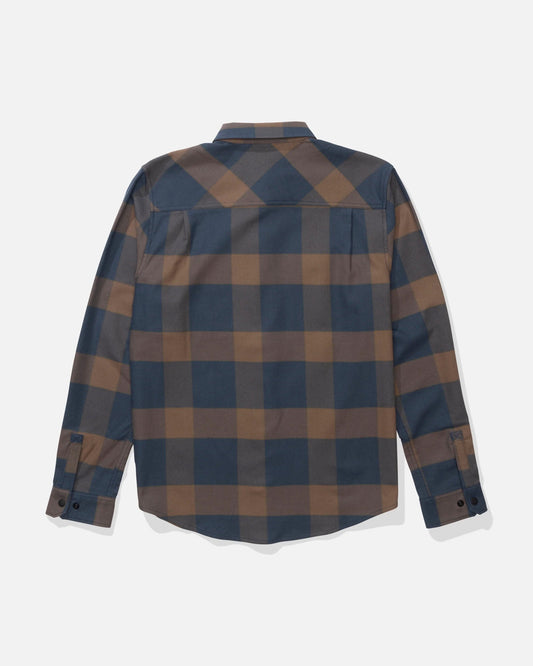 FATHOM LS TECH FLANNEL - Navy/Rust | Salty Crew Premium