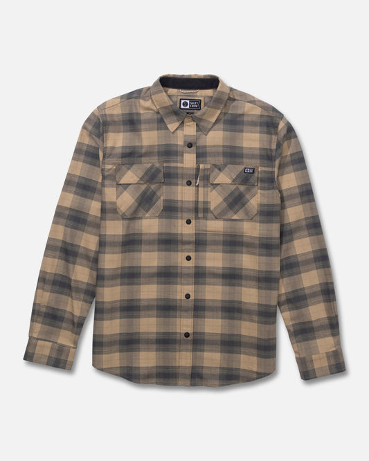 FATHOM LS TECH FLANNEL - Khaki | Salty Crew Premium