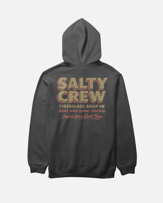 DECKHAND FIBERGLASS FLEECE - Washed Black | Salty Crew Premium