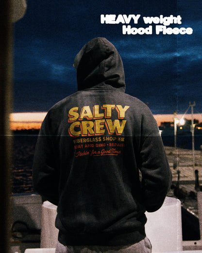 DECKHAND FIBERGLASS FLEECE - Washed Black | Salty Crew Premium