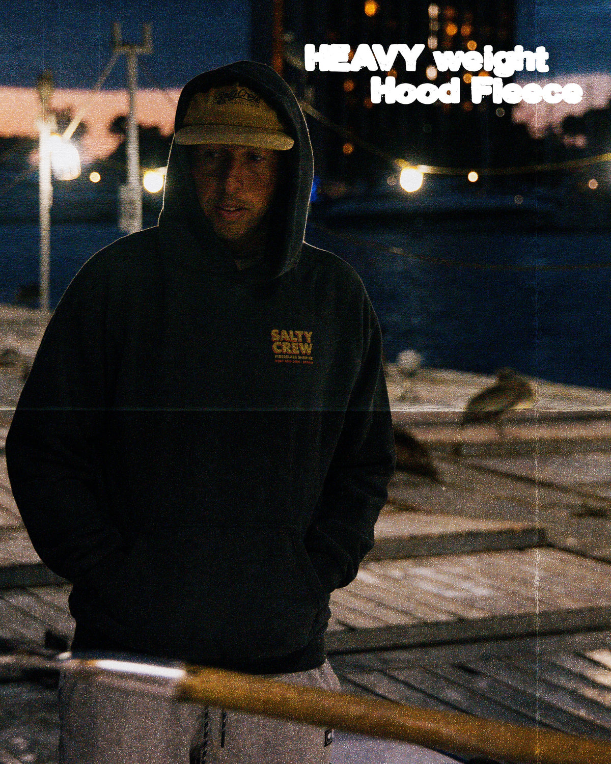 DECKHAND FIBERGLASS FLEECE - Washed Black | Salty Crew Premium