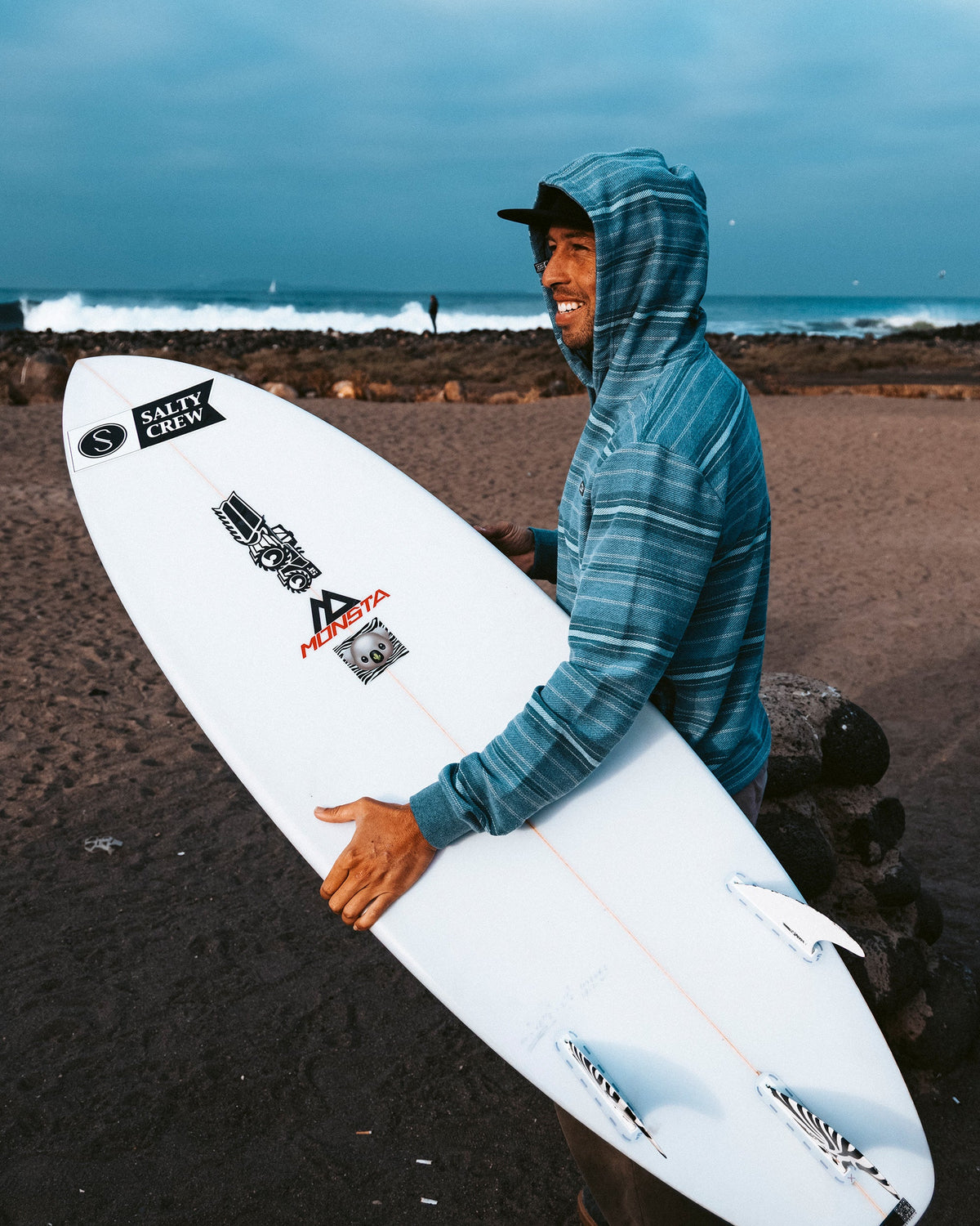 CREWSER FLEECE HOOD - Mid Blue | Salty Crew Premium