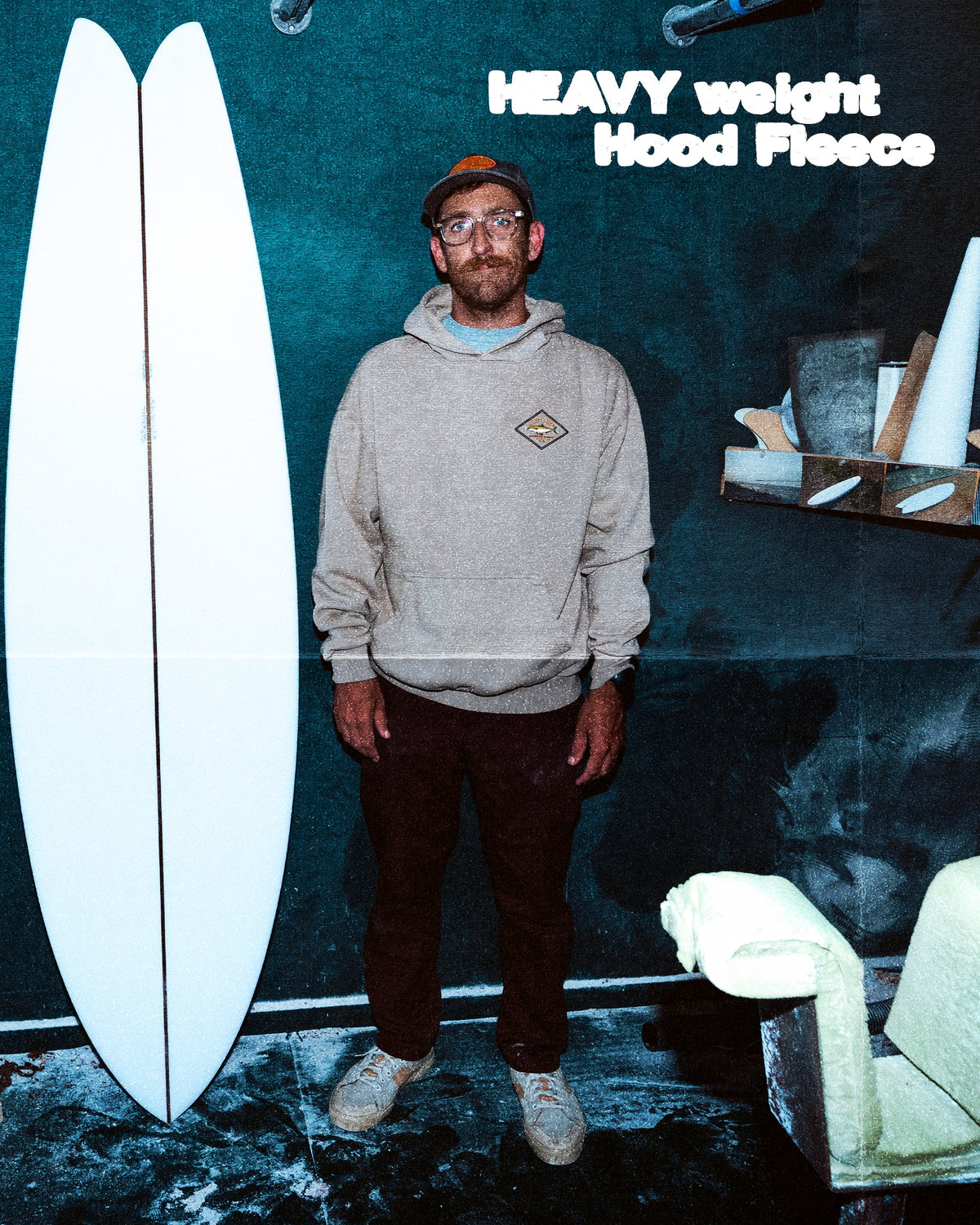 DECKHAND YELLOWTAIL FLEECE - Washed Stone | Salty Crew Premium