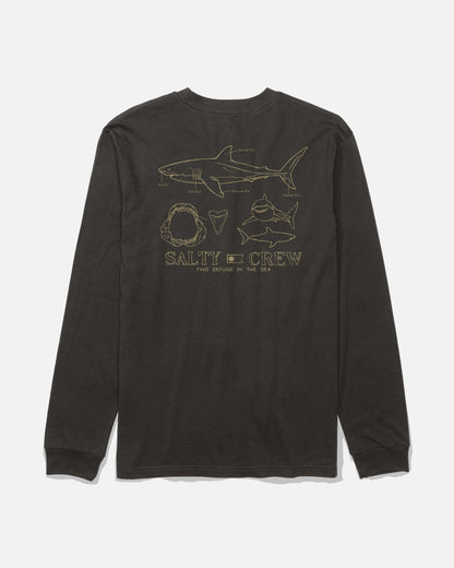 GREAT WHITE LS TEE - BLACK | Salty Crew Premium