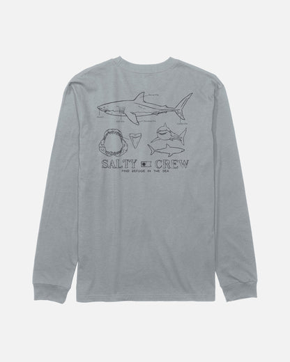 GREAT WHITE LS TEE - Quarry | Salty Crew Premium