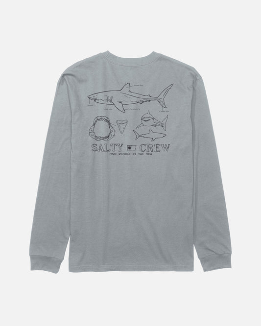 GREAT WHITE LS TEE - Quarry | Salty Crew Premium