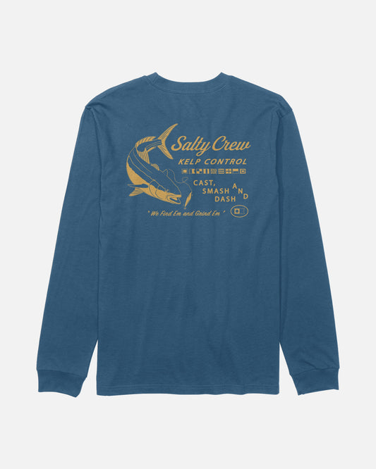 KELP CONTROL LS TEE - Cast Blue | Salty Crew Premium