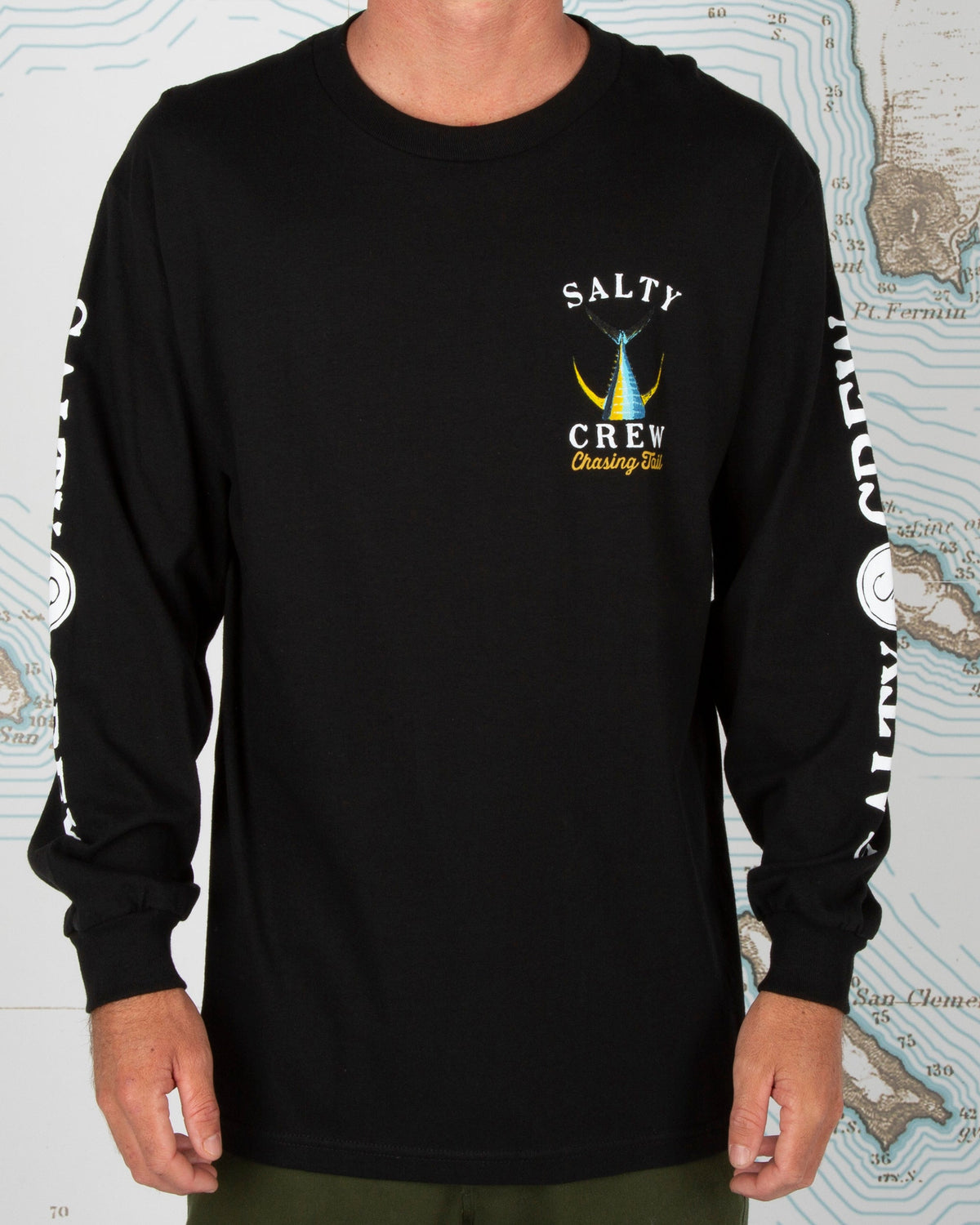 Tailed Classic Long Sleeve Tee - Black | Salty Crew Premium