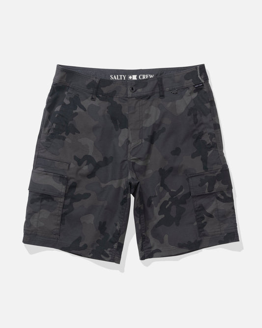 TRANSOM CARGO SHORT - Black Camo | Salty Crew Premium