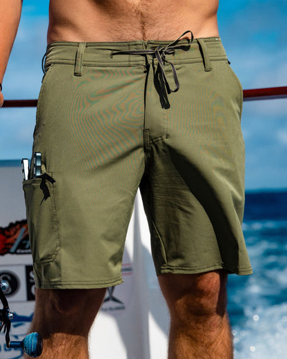 TRANSOM TECH SHORT - Dusty Olive | Salty Crew Premium