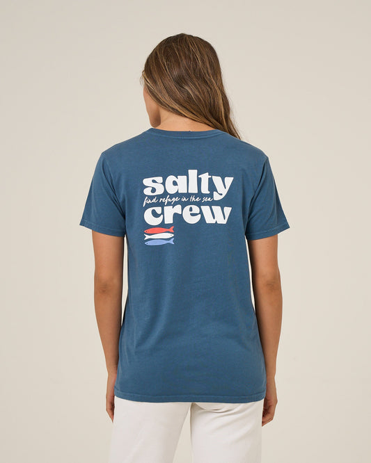 AMERICAN CATCH BF TEE - Midnight Navy | Salty Crew Premium