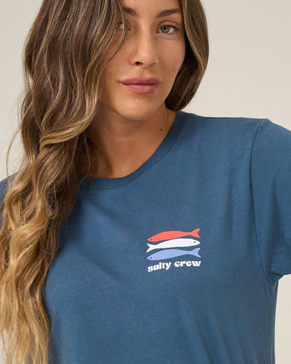 AMERICAN CATCH BF TEE - Midnight Navy | Salty Crew Premium