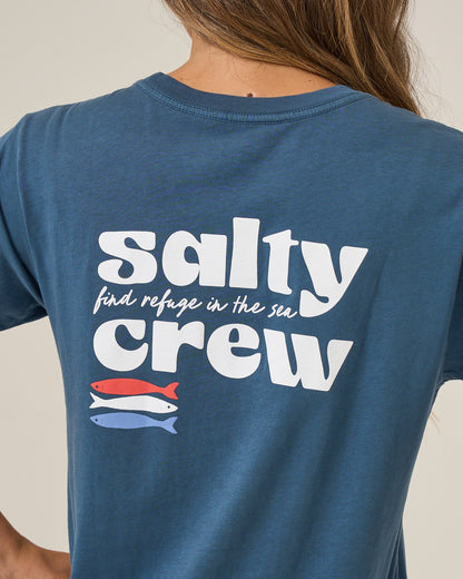 AMERICAN CATCH BF TEE - Midnight Navy | Salty Crew Premium