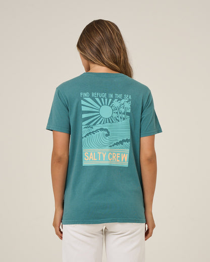 RISE AND SMILE BF TEE - Teal | Salty Crew Premium