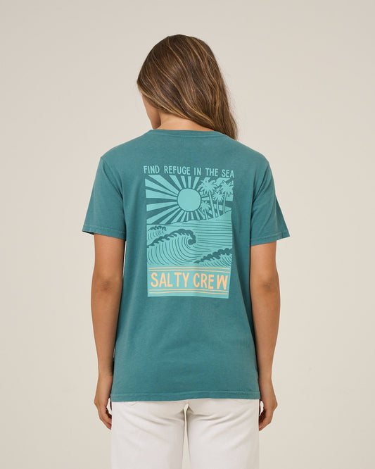RISE AND SMILE BF TEE - Teal | Salty Crew Premium