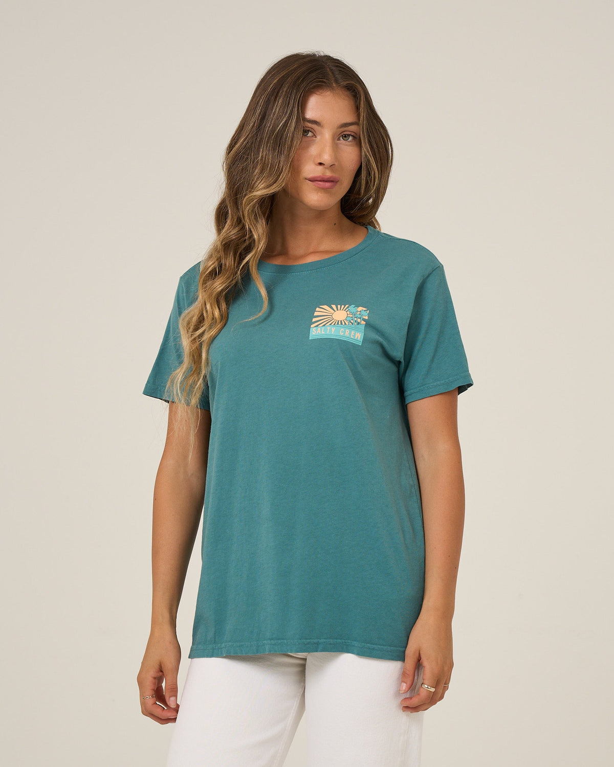RISE AND SMILE BF TEE - Teal | Salty Crew Premium