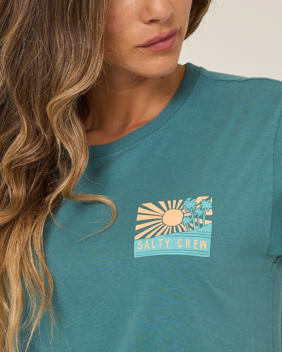 RISE AND SMILE BF TEE - Teal | Salty Crew Premium