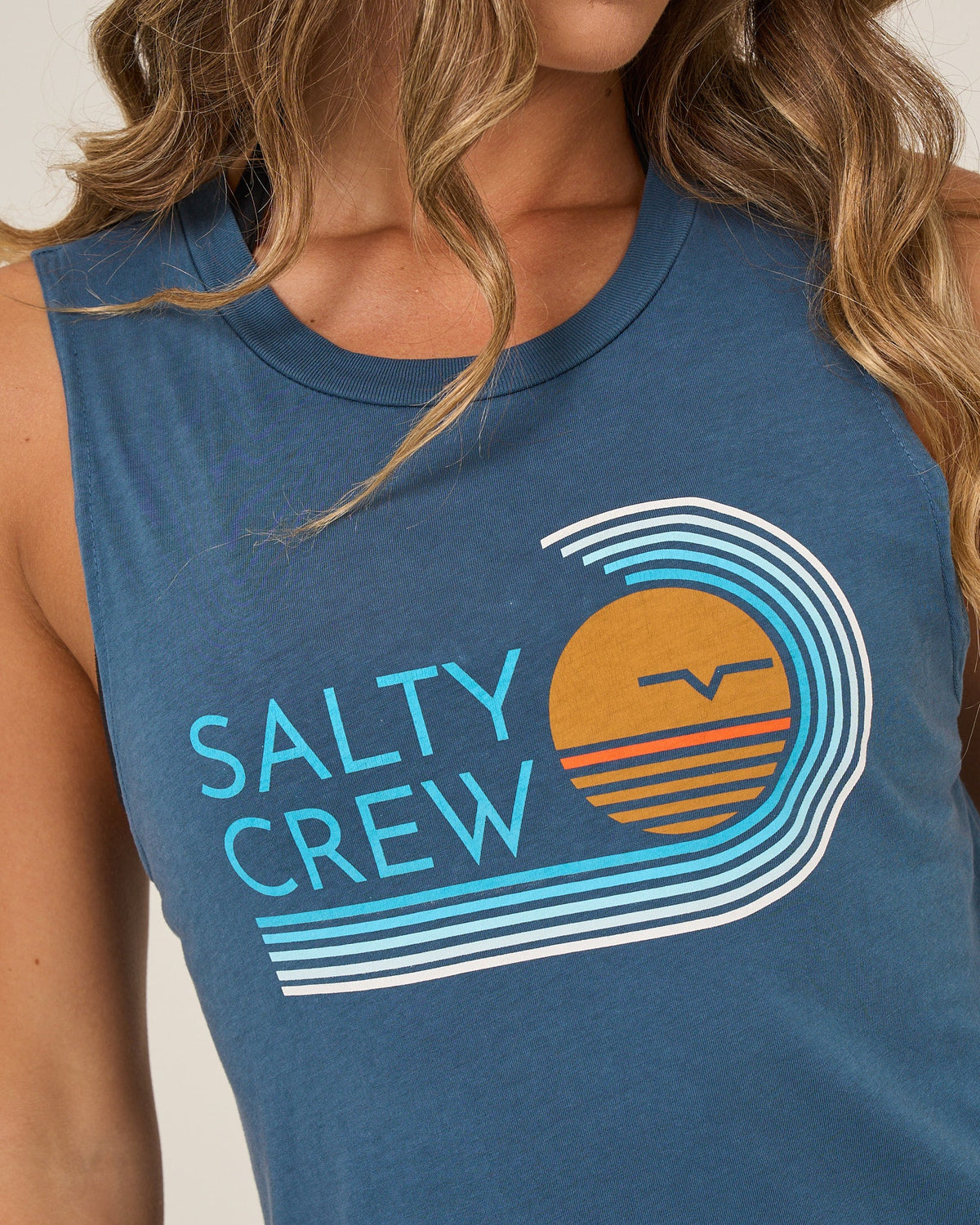 OMBRE WAVE MUSCLE TANK - Midnight Navy | Salty Crew Premium