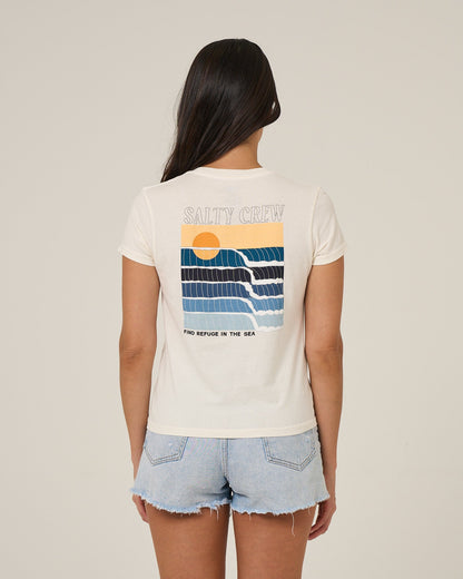 RETRO WAVE MODERN TEE - Off White | Salty Crew Premium