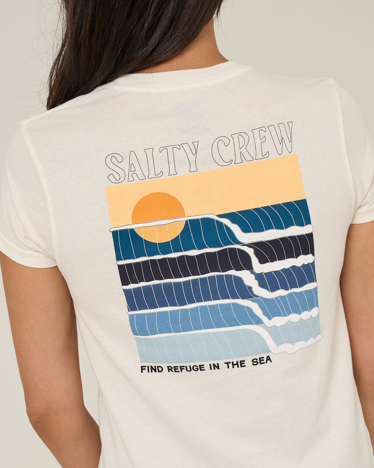 RETRO WAVE MODERN TEE - Off White | Salty Crew Premium