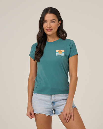 RETRO WAVE MODERN TEE - Teal | Salty Crew Premium