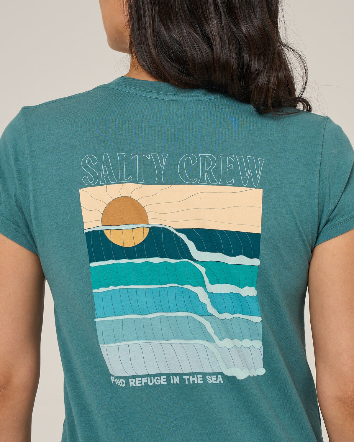 RETRO WAVE MODERN TEE - Teal | Salty Crew Premium