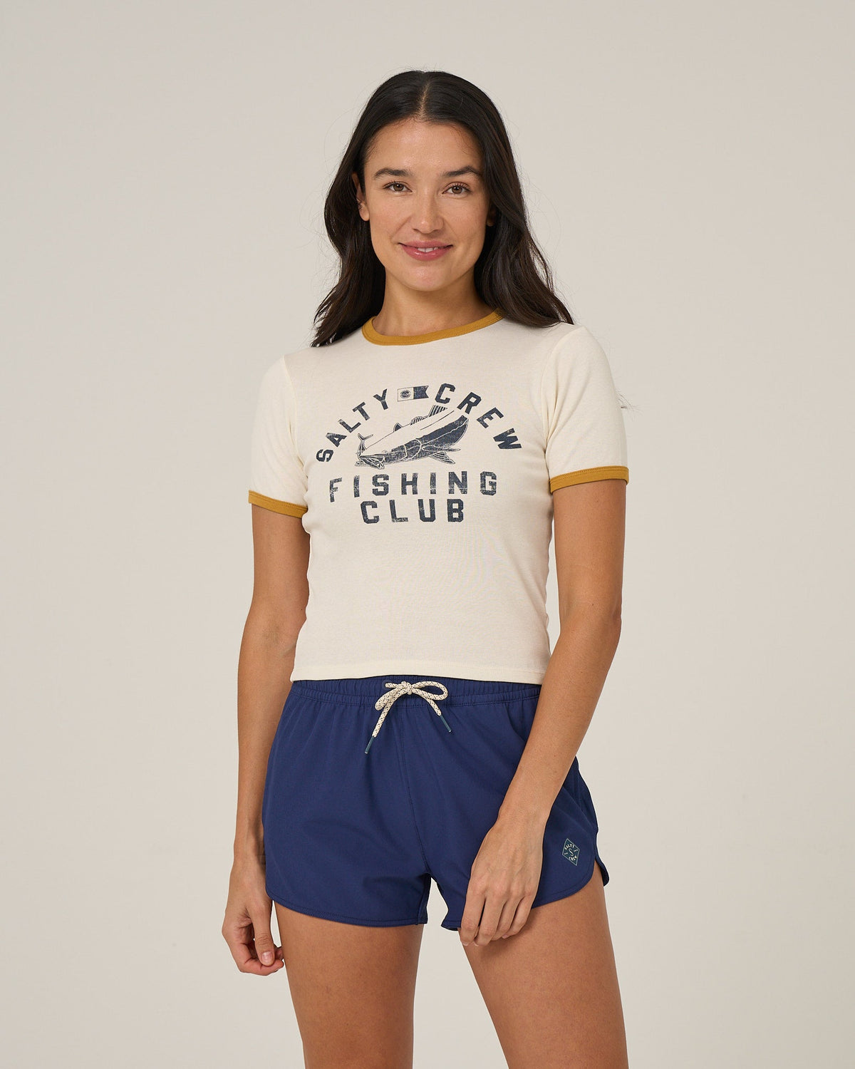 FISHING CLUB RINGER TEE - Off White | Salty Crew Premium