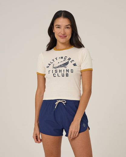 FISHING CLUB RINGER TEE - Off White | Salty Crew Premium