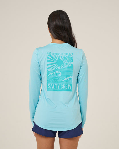 RISE AND SMILE SUNSHIRT - Aquamarine | Salty Crew Premium