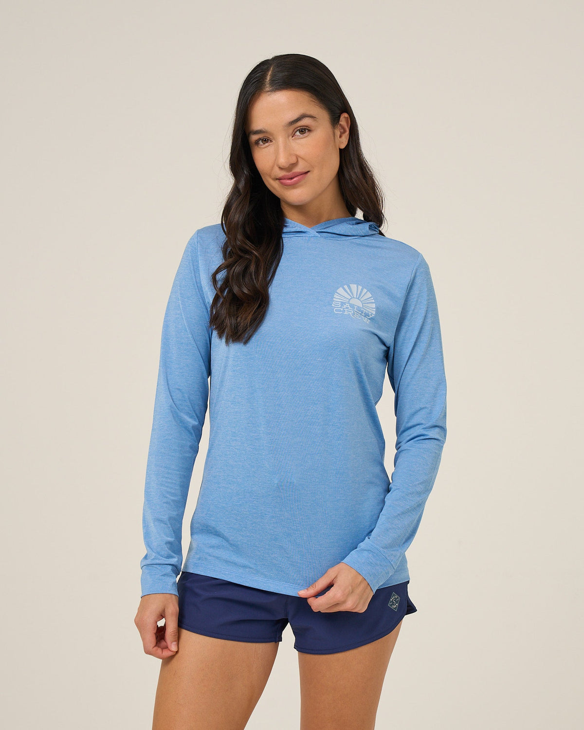 SUNSHINE HOODED SUNSHIRT - Ash Blue | Salty Crew Premium