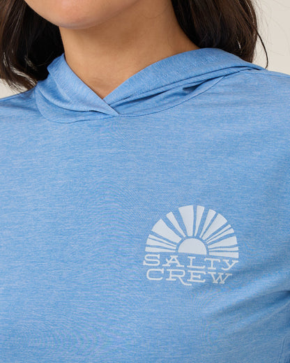 SUNSHINE HOODED SUNSHIRT - Ash Blue | Salty Crew Premium