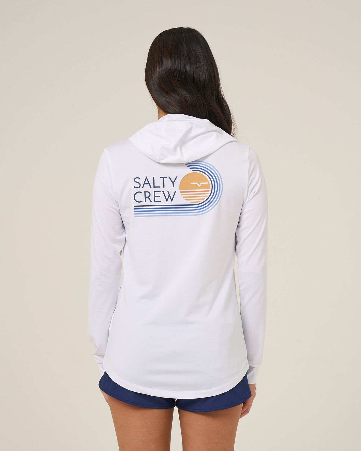 OMBRE WAVE HOOD SUNSHIRT - White | Salty Crew Premium
