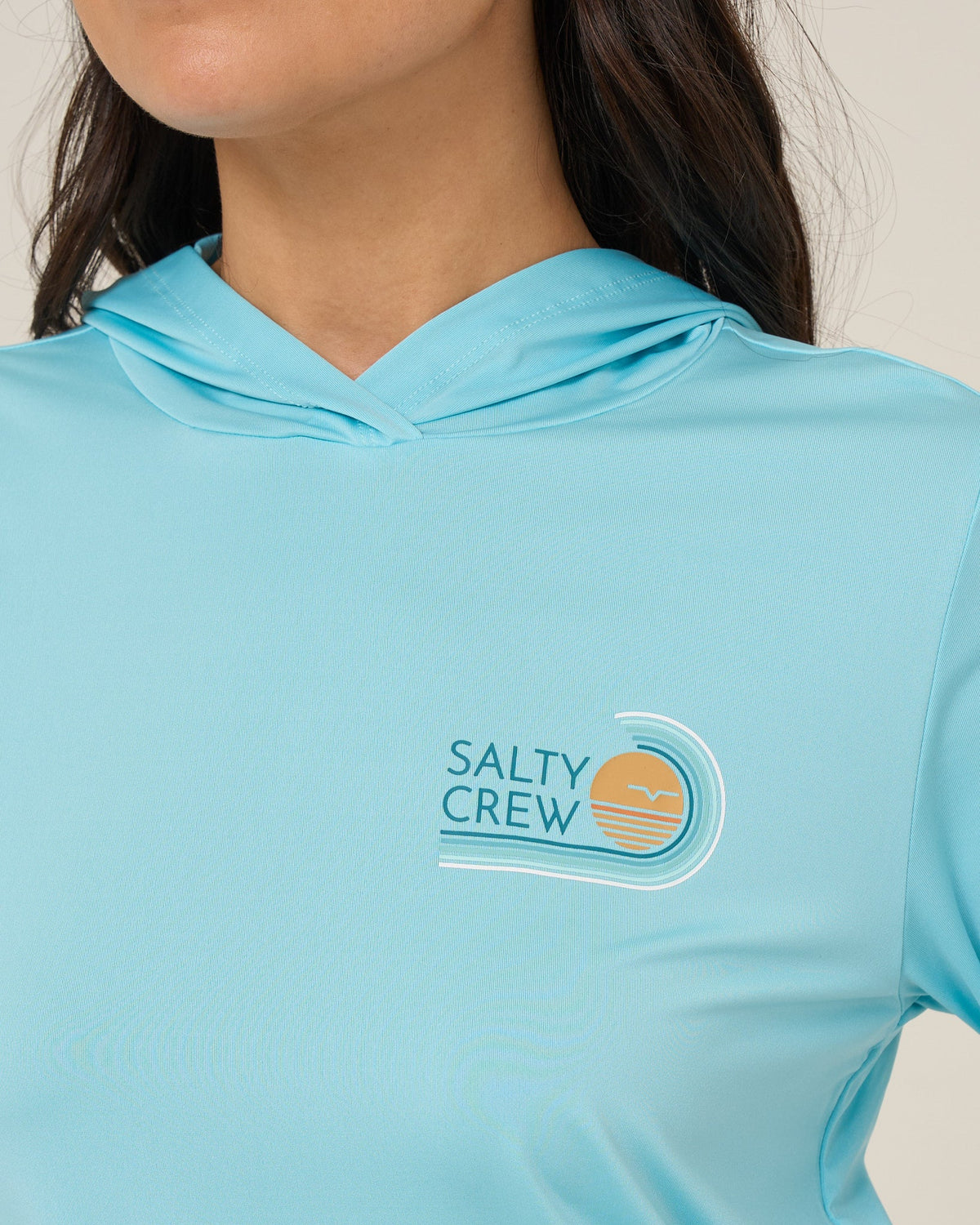 OMBRE WAVE HOOD SUNSHIRT - Aquamarine | Salty Crew Premium