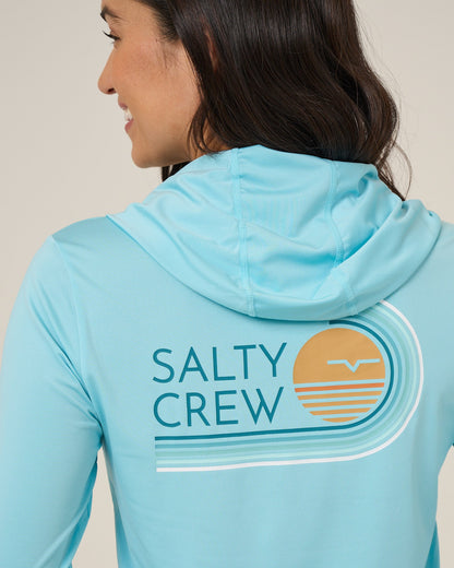 OMBRE WAVE HOOD SUNSHIRT - Aquamarine | Salty Crew Premium
