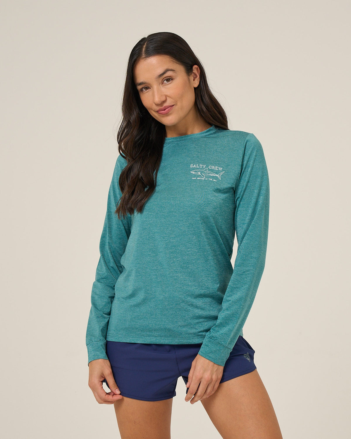 SHARK ANATOMY SUNSHIRT - Teal | Salty Crew Premium