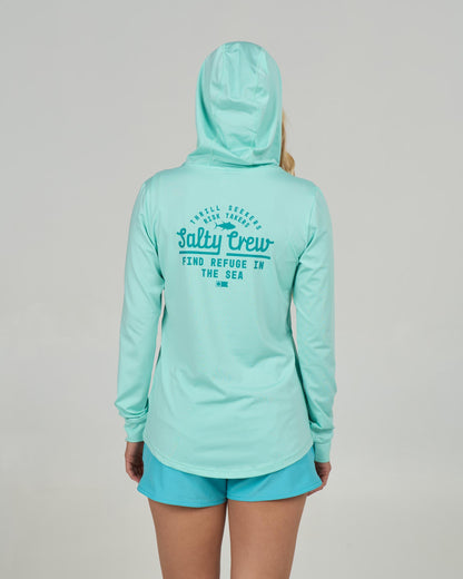 SCRIPTED HOODED SUNSHIRT - Mint | Salty Crew Premium