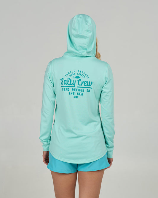 SCRIPTED HOODED SUNSHIRT - Mint | Salty Crew Premium