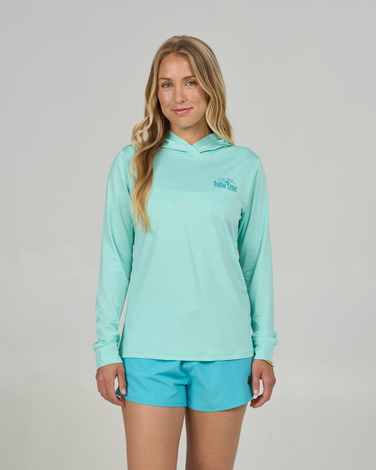 SCRIPTED HOODED SUNSHIRT - Mint | Salty Crew Premium